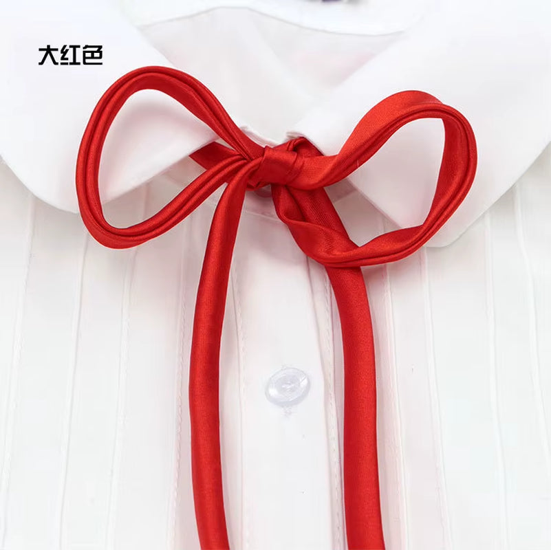 School Uniform Women Bowtie Ribbon Led Rope New Necktie Handmade Womans Clothing Shirt Butterfly Bow Tie for Women