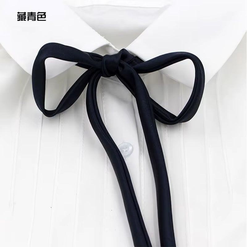 School Uniform Women Bowtie Ribbon Led Rope New Necktie Handmade Womans Clothing Shirt Butterfly Bow Tie for Women