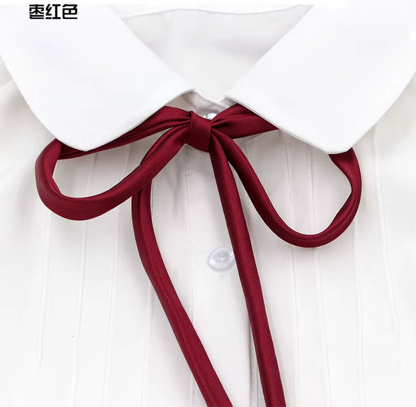 School Uniform Women Bowtie Ribbon Led Rope New Necktie Handmade Womans Clothing Shirt Butterfly Bow Tie for Women