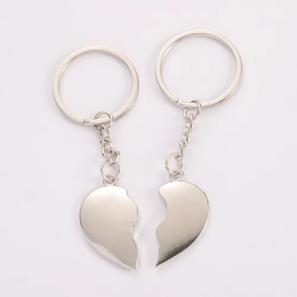 1Pair Couple Keychain Heart Key Rings Lovers Love Key Chain for Birthday Gift Souvenirs Valentine'S Day Gift Lovers Couple Gift