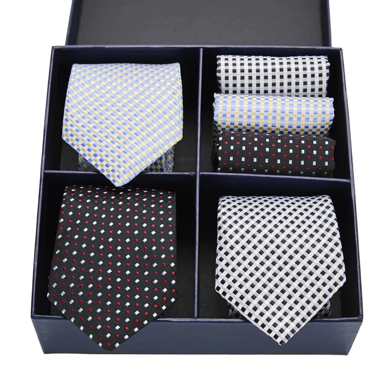 Gift Box Pack Mens Tie Skinny Pink Palid Silk Classic Jacquard Woven Extra Long Tie Hanky Set for Men Formal Wedding Party