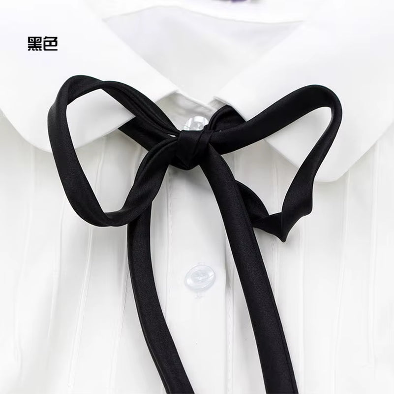 School Uniform Women Bowtie Ribbon Led Rope New Necktie Handmade Womans Clothing Shirt Butterfly Bow Tie for Women