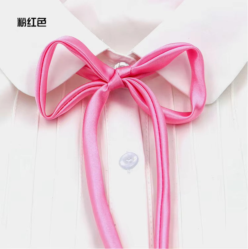 School Uniform Women Bowtie Ribbon Led Rope New Necktie Handmade Womans Clothing Shirt Butterfly Bow Tie for Women