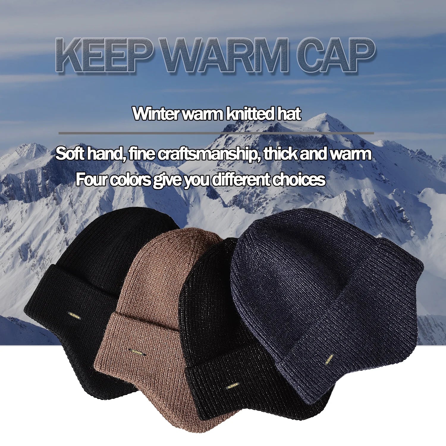 Men Women Knit Hat Winter Warm Stretch Beanie Ear Flaps Cap Outdoor Work Ski