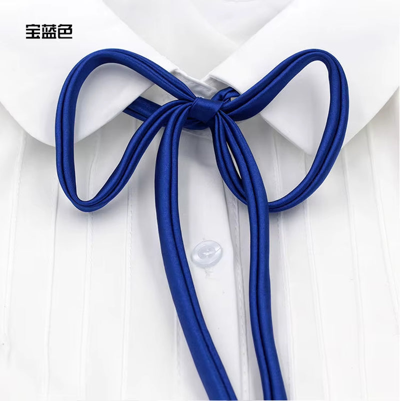 School Uniform Women Bowtie Ribbon Led Rope New Necktie Handmade Womans Clothing Shirt Butterfly Bow Tie for Women